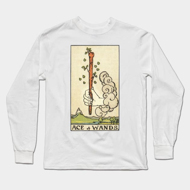 ACE OF WANDS Long Sleeve T-Shirt by WAITE-SMITH VINTAGE ART